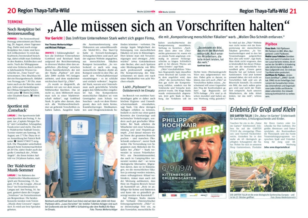 Bericht NOeN - Bericht NÖN: Pipibox und Öklo